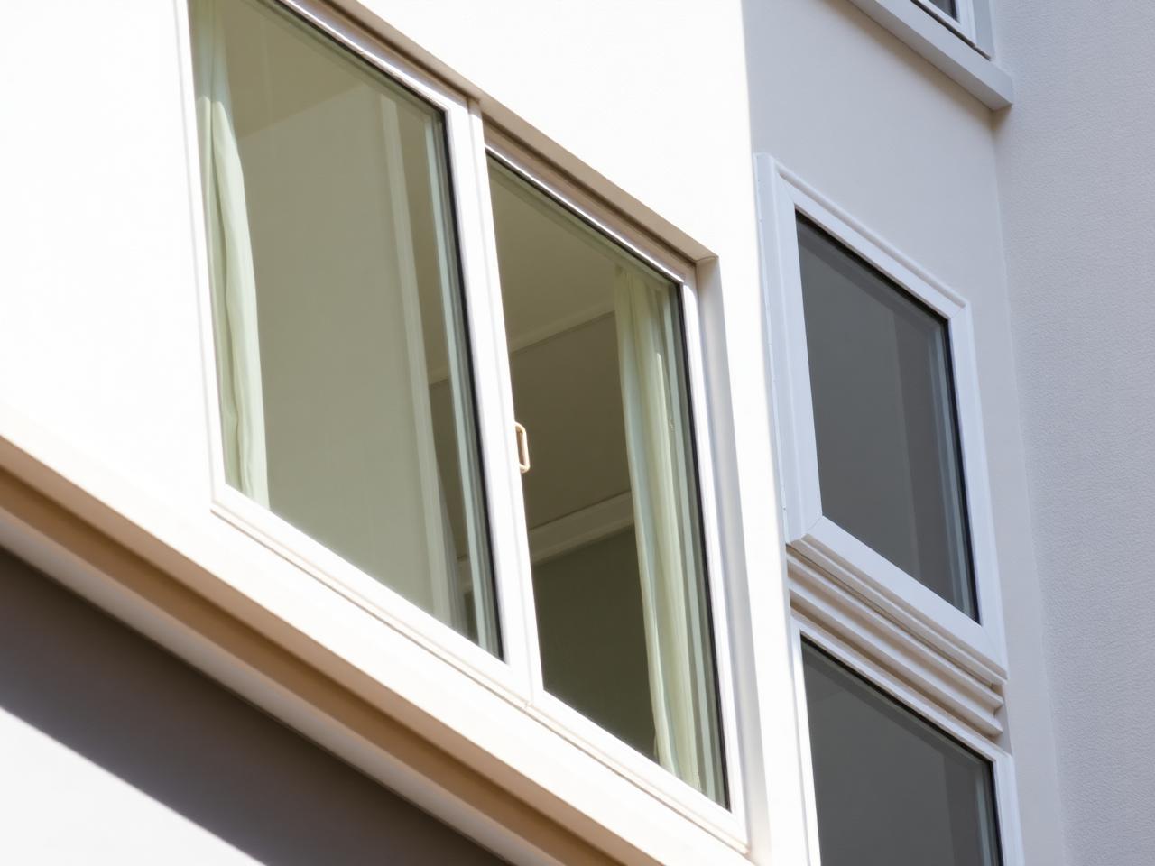 White UPVC casement windows on a residential building